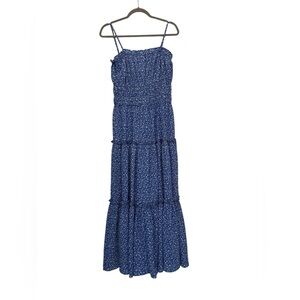 Pinch Blue and White Floral Pleated Maxi Dress